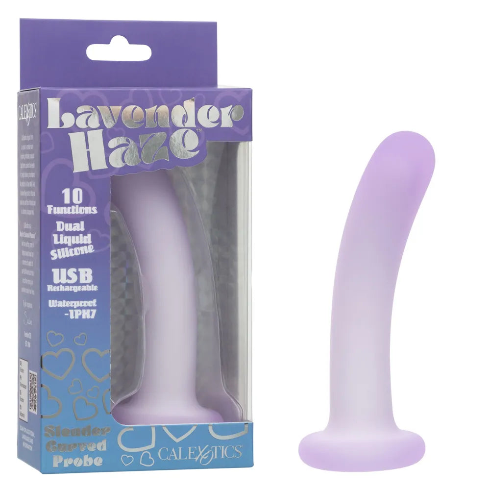 Lavender Haze Slender Curved Probe (Purple) – 4.5" Waterproof Curved Vibrator