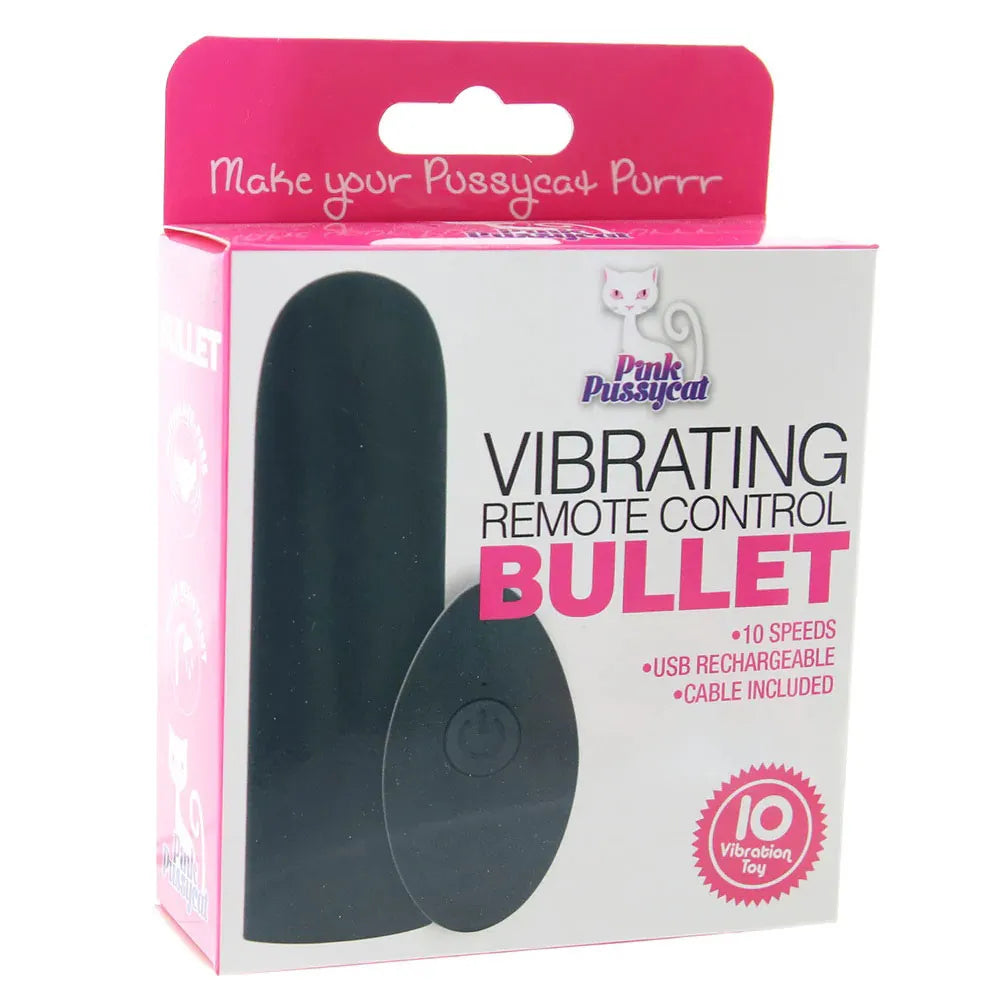 Pink Pussycat Vibrating Bullet (Black) – Remote-Controlled Bullet Vibrator
