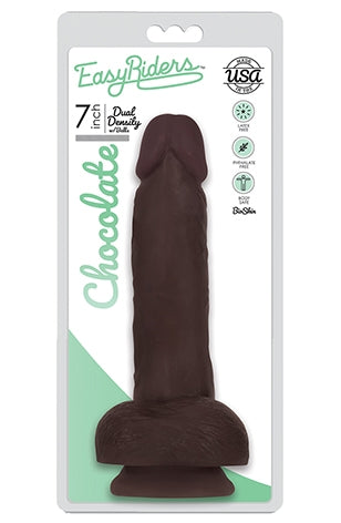 Easy Riders 7 Inch Slim Bioskin Dong With Balls Chocolate