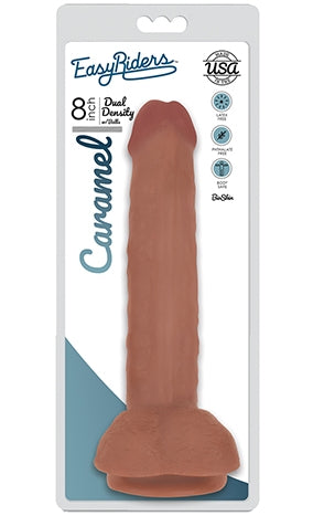 Easy Riders 8 Inch Slim Bioskin Dong With Balls Caramel