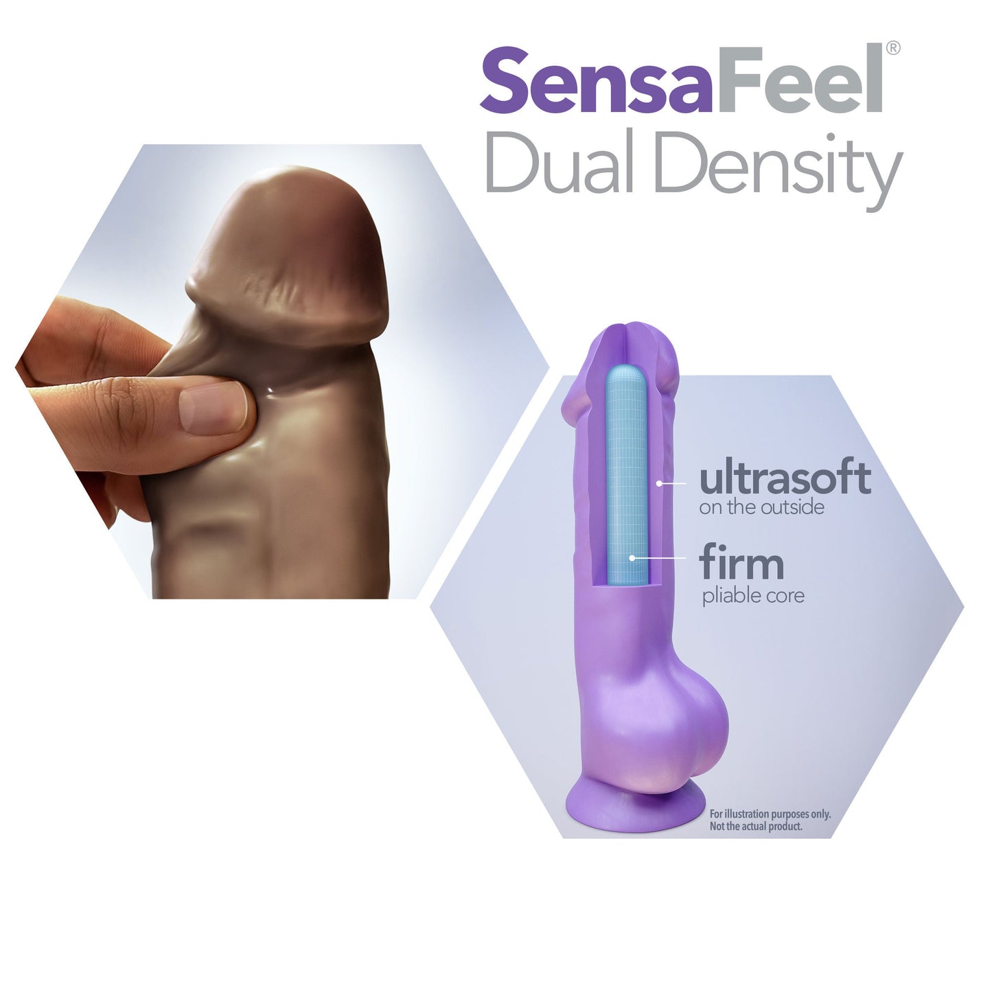 Au Naturel 9 Inch Realistic Dildo with Suction Cup Chocolate
