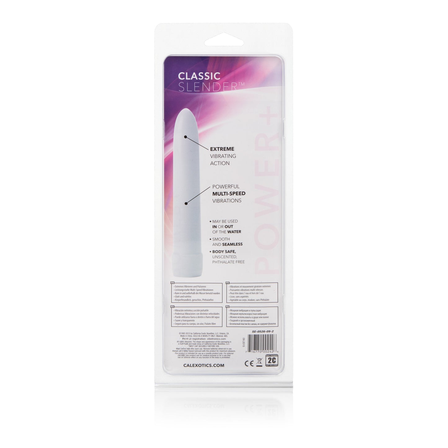 CalExotics Classic Slender White Vibrator Sleek and Powerful