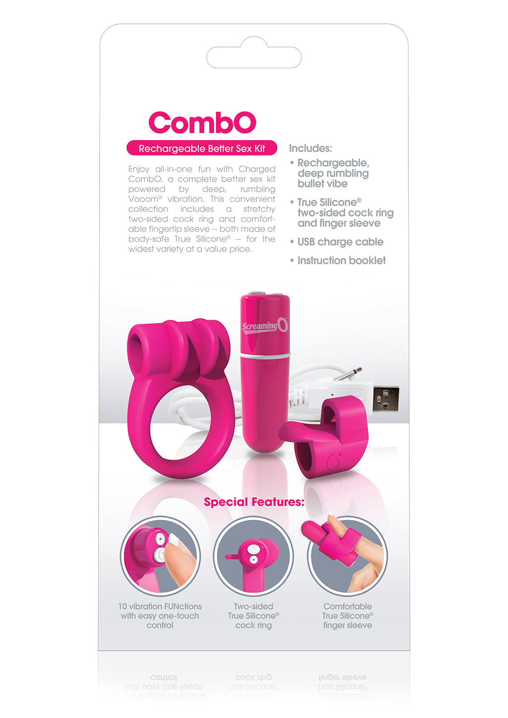 Charged Combo Kit 1 – Body-Safe Silicone Cock Ring and Fingertip Sleeve Kit