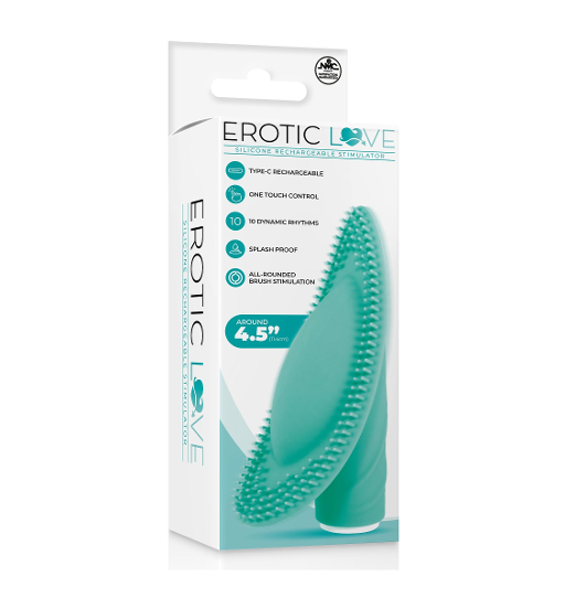 Erotic Love Silicone 10 Speed Vibrator Green 4.5 Inch