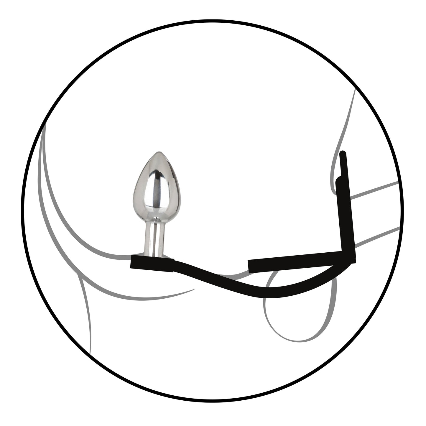 Star Fucker Mini Plug Black Silicone Dual Enhancer with Metal Probe and Sparkling Gem Base