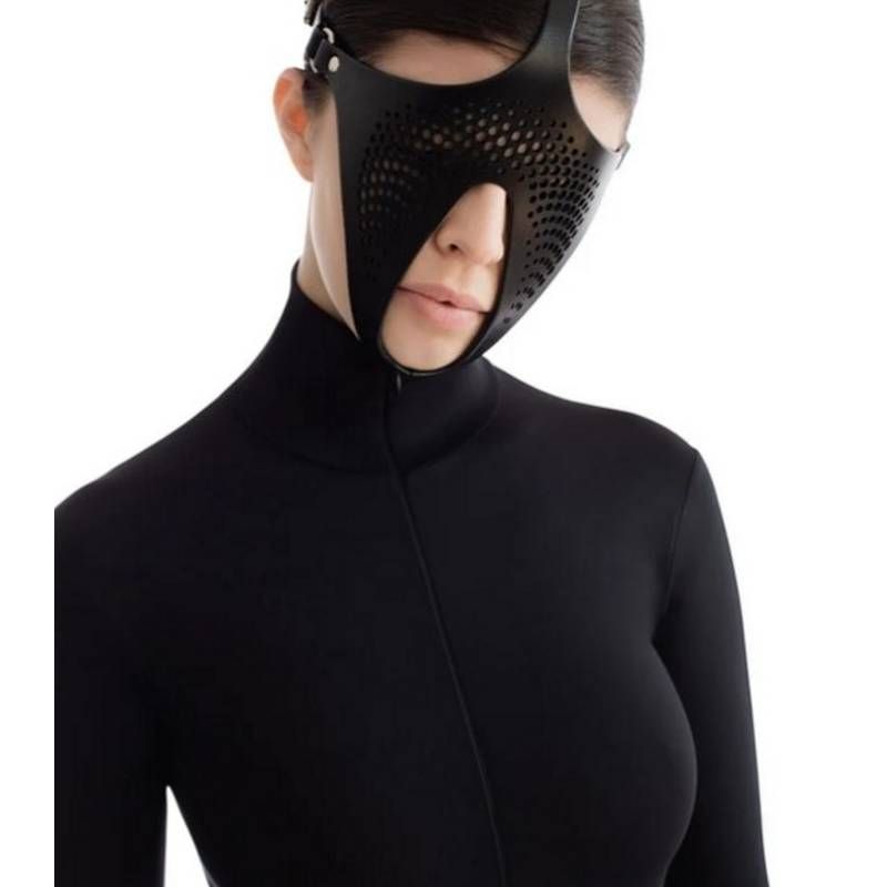 Ex Machina Genuine Leather Black BDSM Mask
