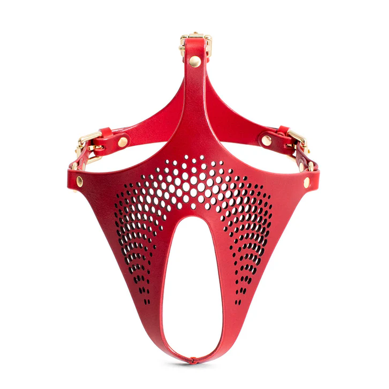 Ex Machina Genuine Leather Red Mask for Role Play and Costume