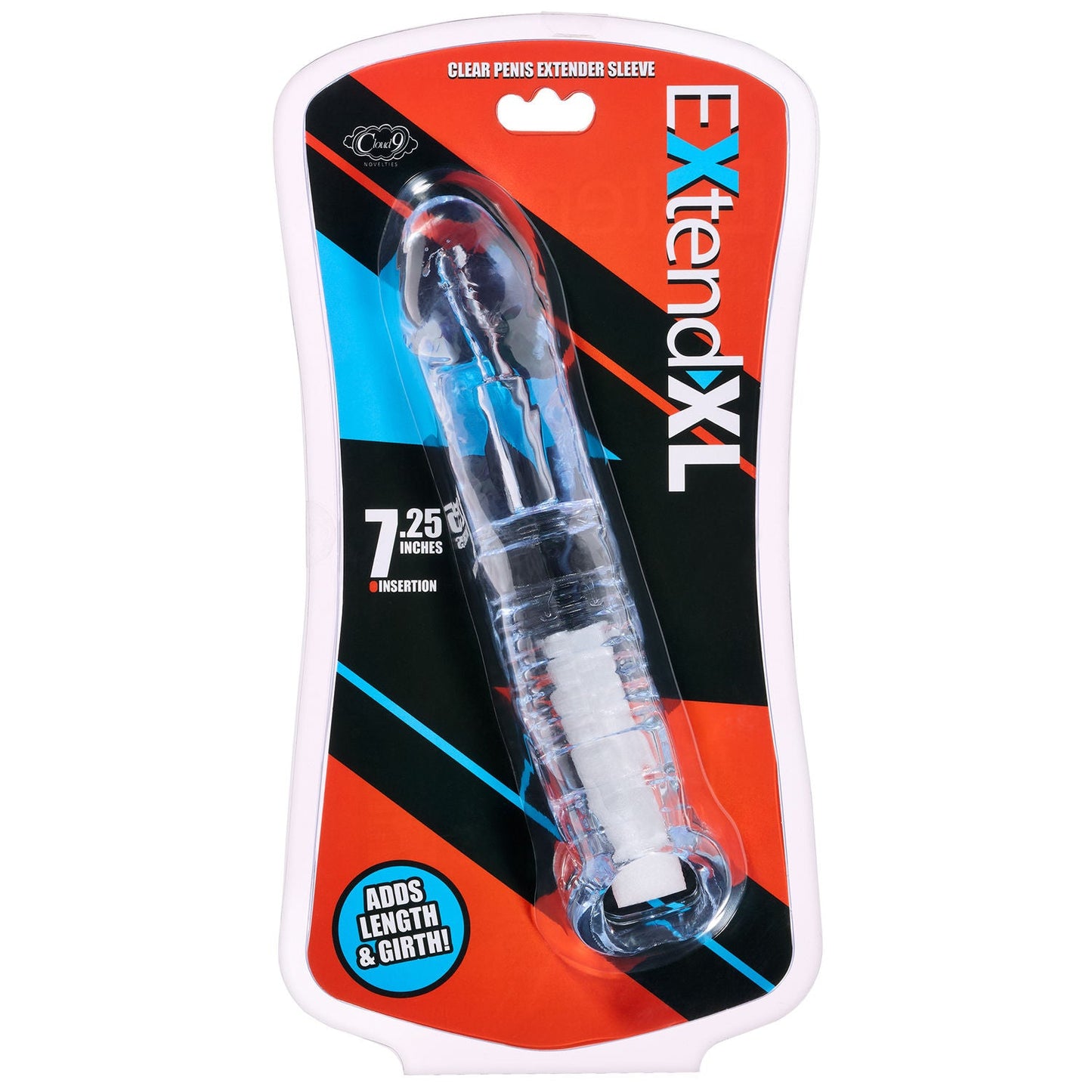 Extend XL Clear Penis Sleeve 7.25 Inch for Enhanced Girth and Length