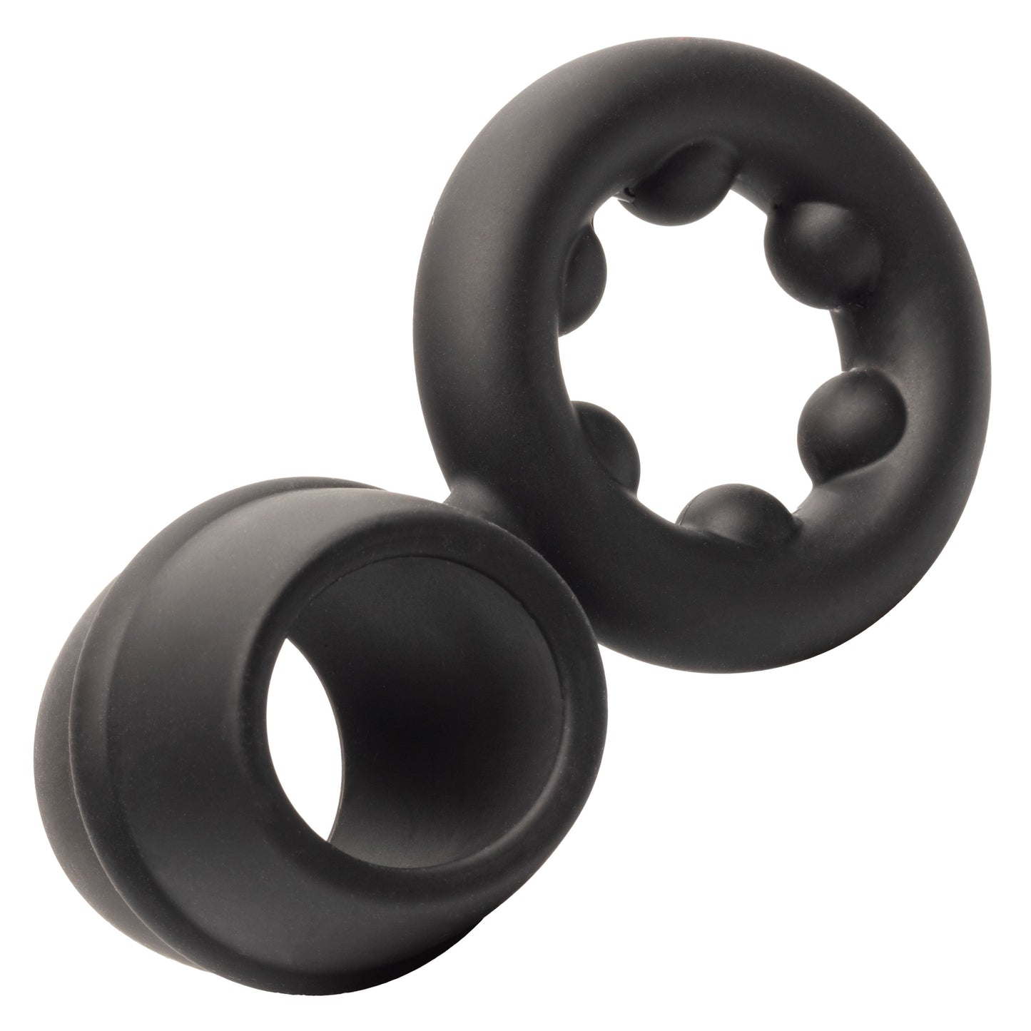 Alpha Liquid Silicone Dual Magnum Ring Black Stretchy Comfortable Size