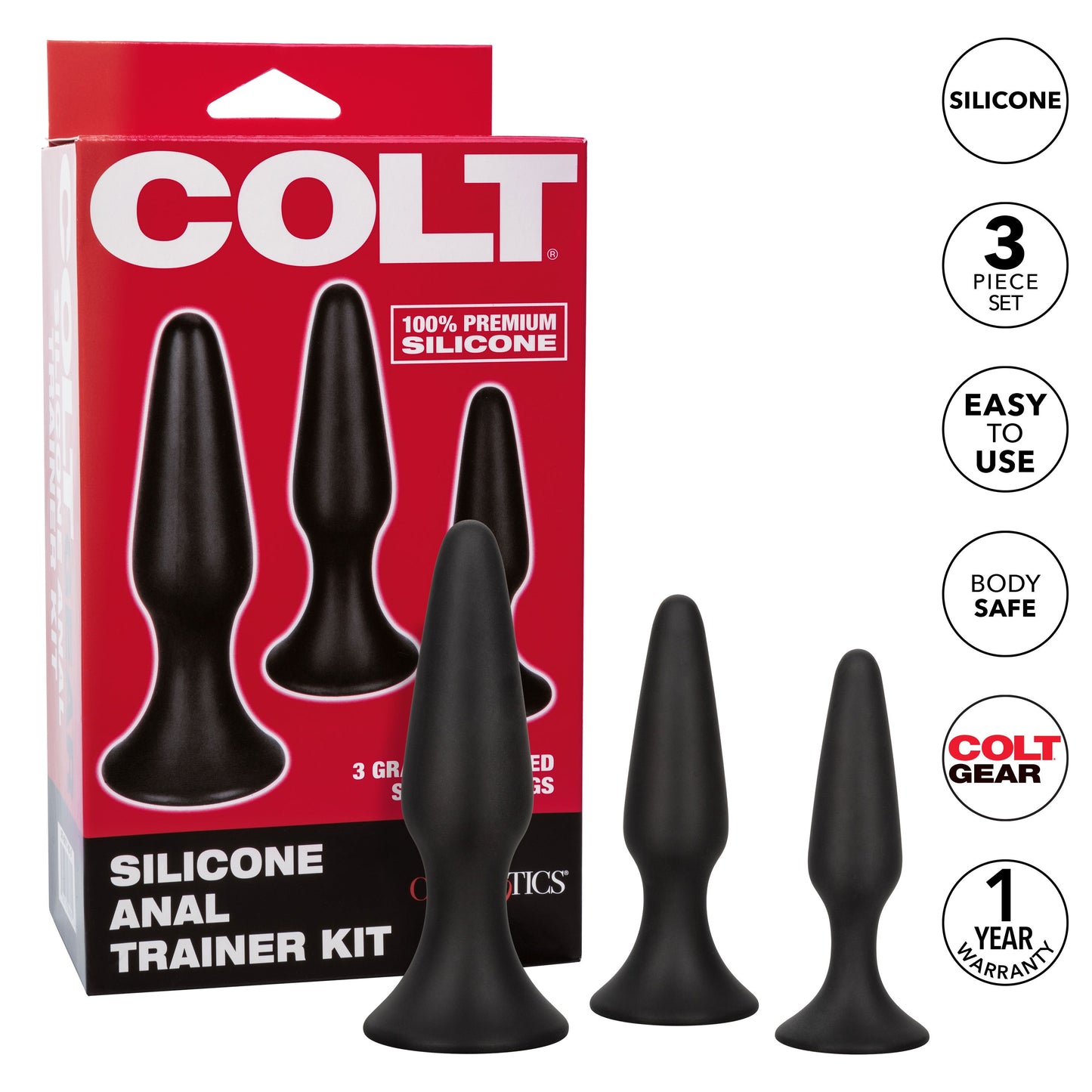 Colt Anal Trainer Kit – Silicone Graduated Anal Plug Set for Beginners