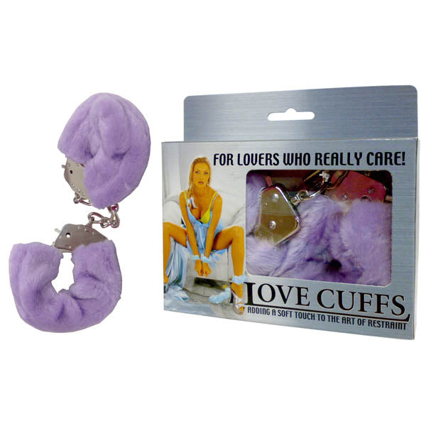 Love Cuffs Fluffy Hand Cuffs (Purple) – Plush Handcuffs