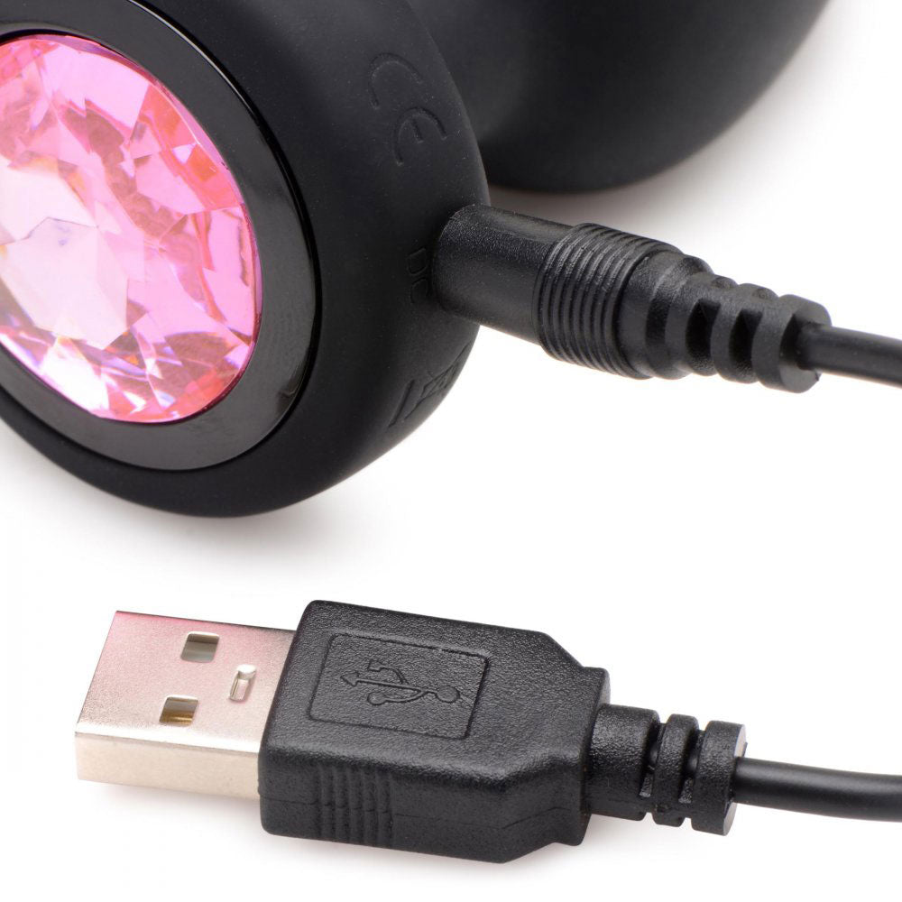 Silicone Pink Gem Anal Plug (Small) – Remote-Controlled Vibrating Anal Plug