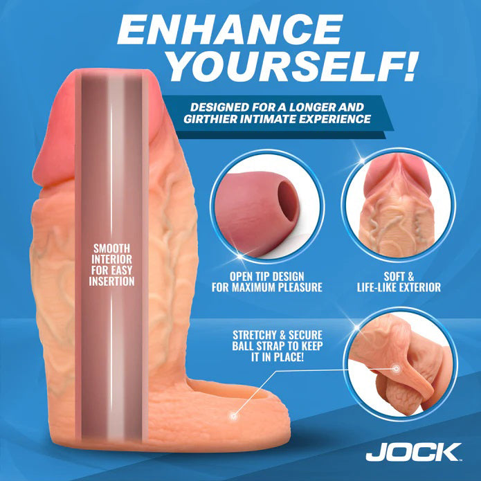 Jock Enhancers 1 Inch Silicone Penis Extension Sleeve Medium
