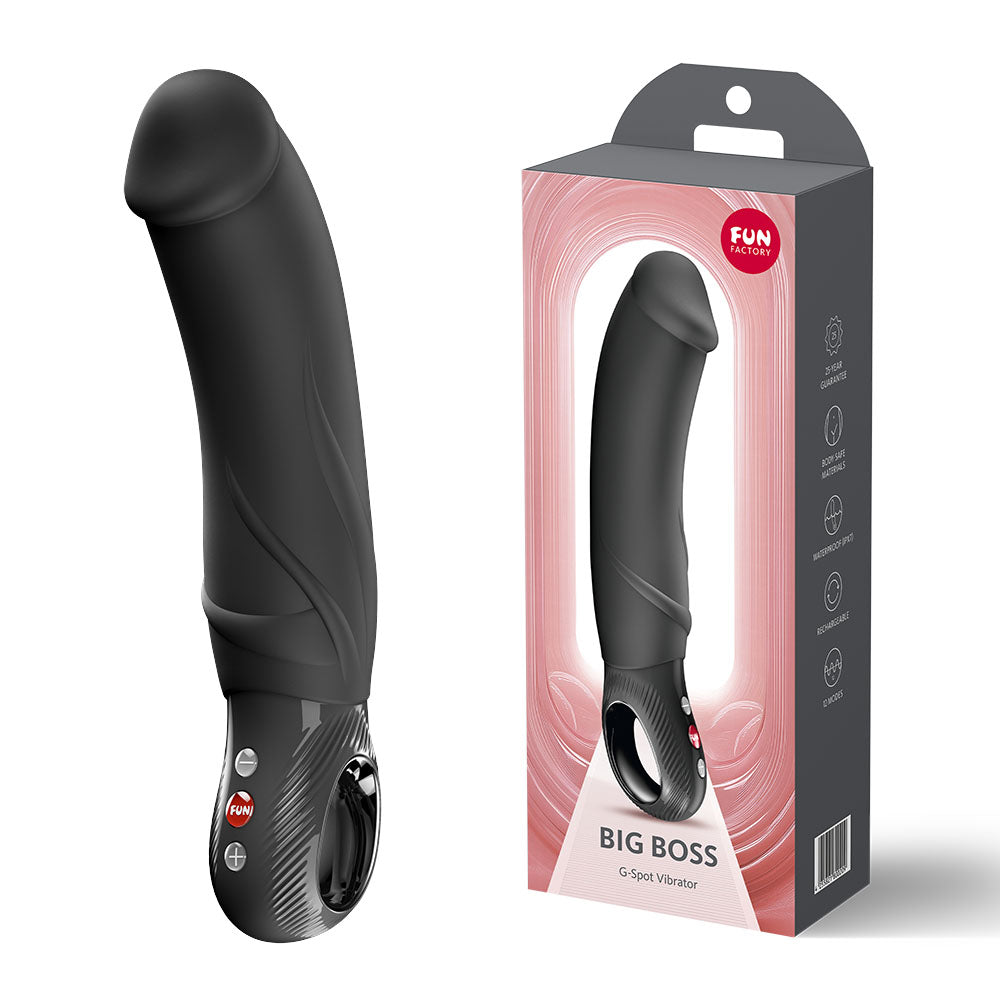 Big Boss 23cm G-Spot Vibrator (Black) – Waterproof Rechargeable Silicone Vibrator