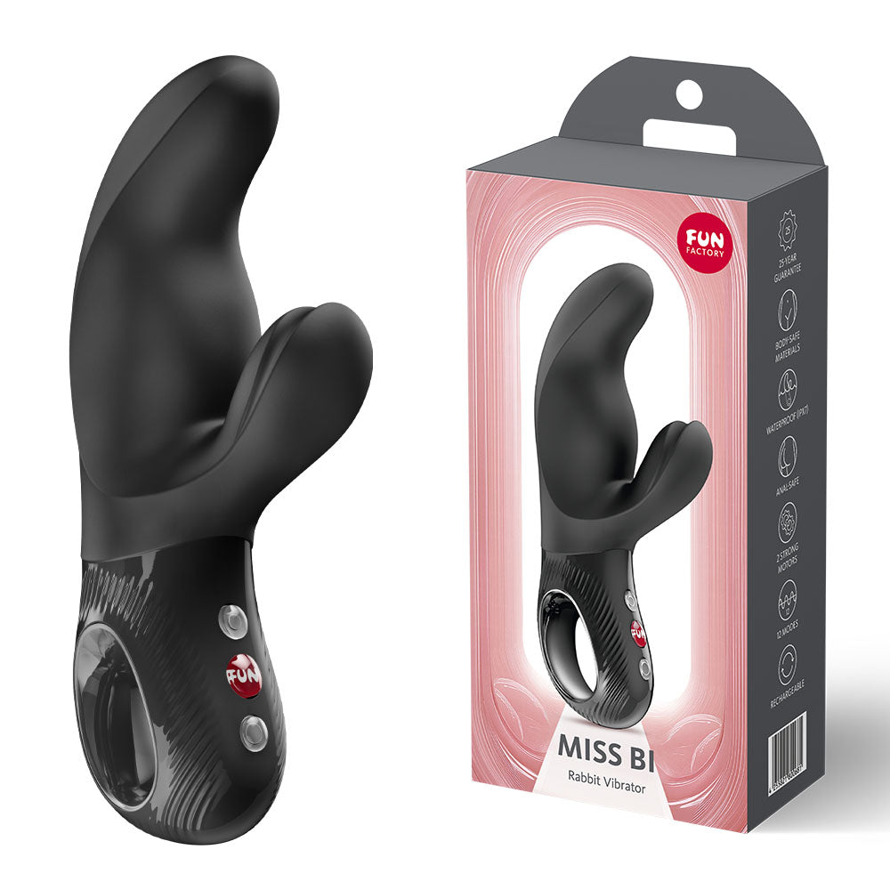 Miss Bi (Black) – Waterproof Dual Rabbit Vibrator