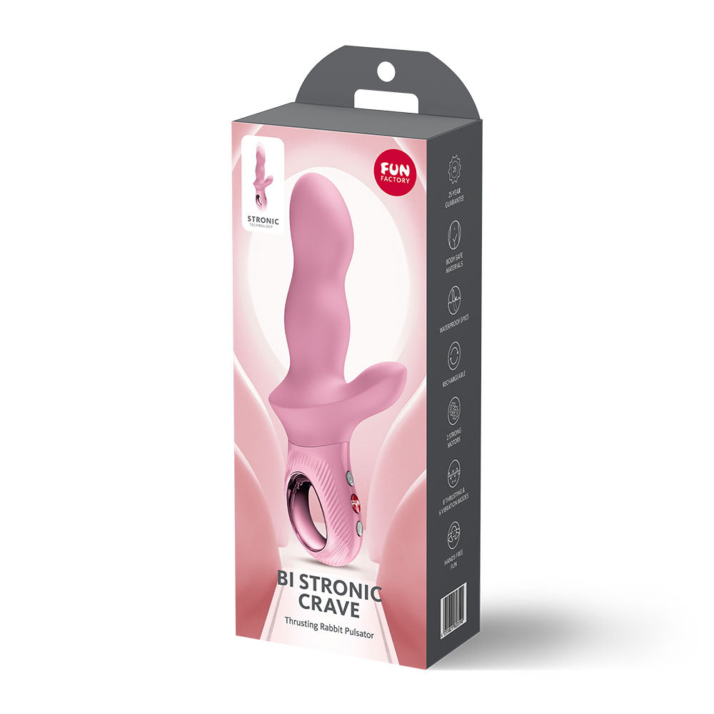 Fun Factory Bi Stronic Crave (Rose) – USB-C Rechargeable 21cm Thrusting Vibrator