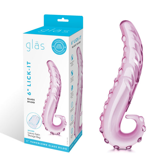 Glas Lick It 6 Inch Textured Glass Dildo
