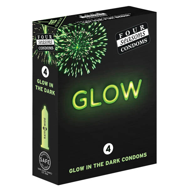 Four Seasons Glow N' Dark (Glow in the Dark) – Lubricated Condom 4 Pack