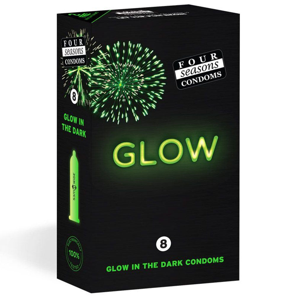 Four Seaons Glow N' Dark Condoms 8 Pack