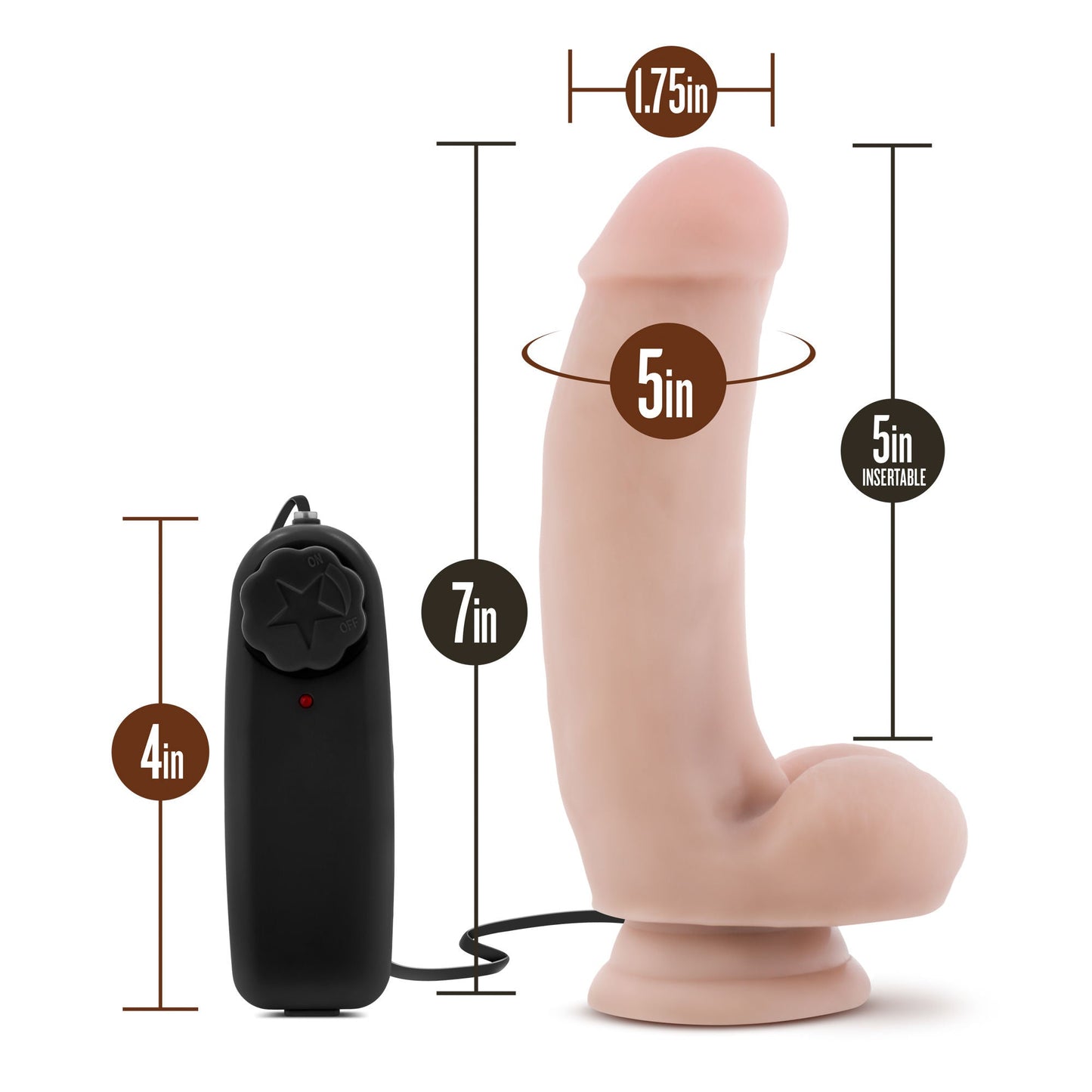 Coverboy The Quarterback Vanilla Suction Cup Dildo 7 Inch