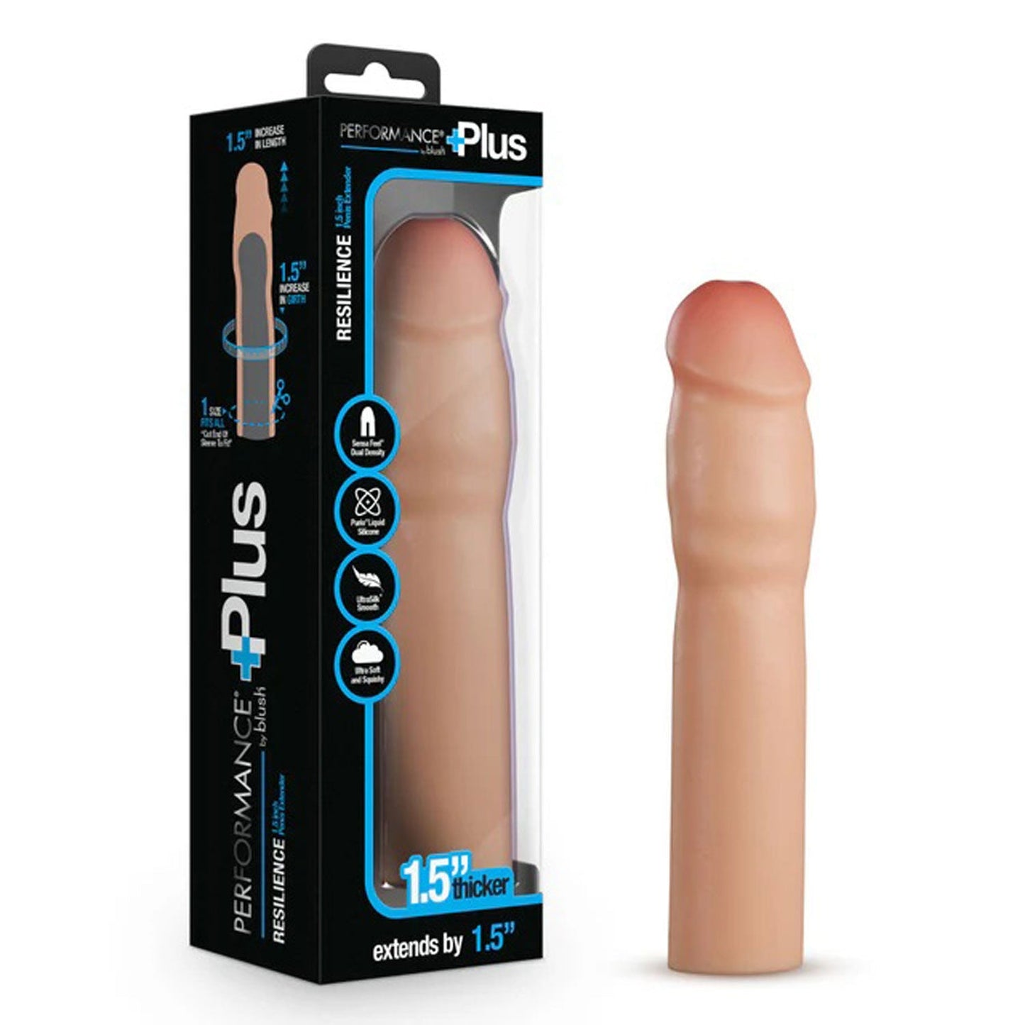 Blush Performance Plus (Beige) – 7 Inch Silicone Penis Extender with 1.5 Inch Length Increase