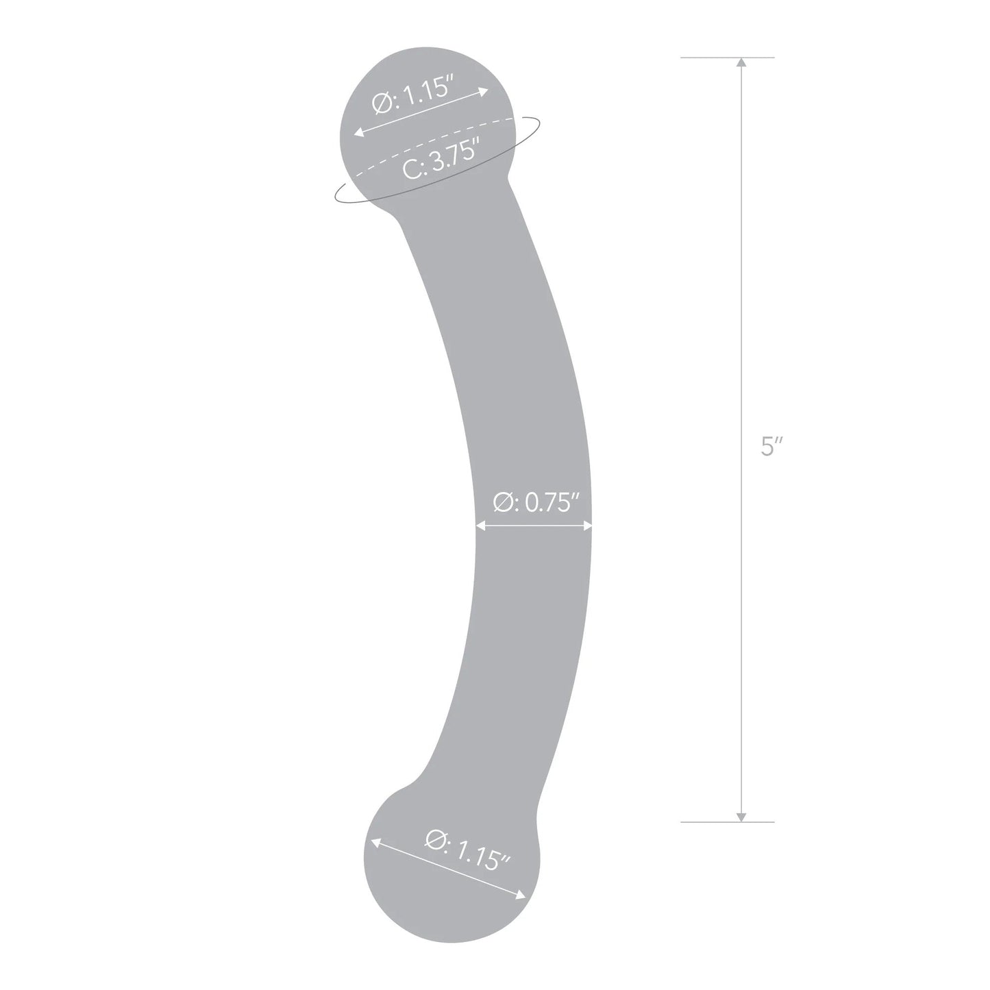 Glas 5.5 Inch Double Bull Black Glass Dildo
