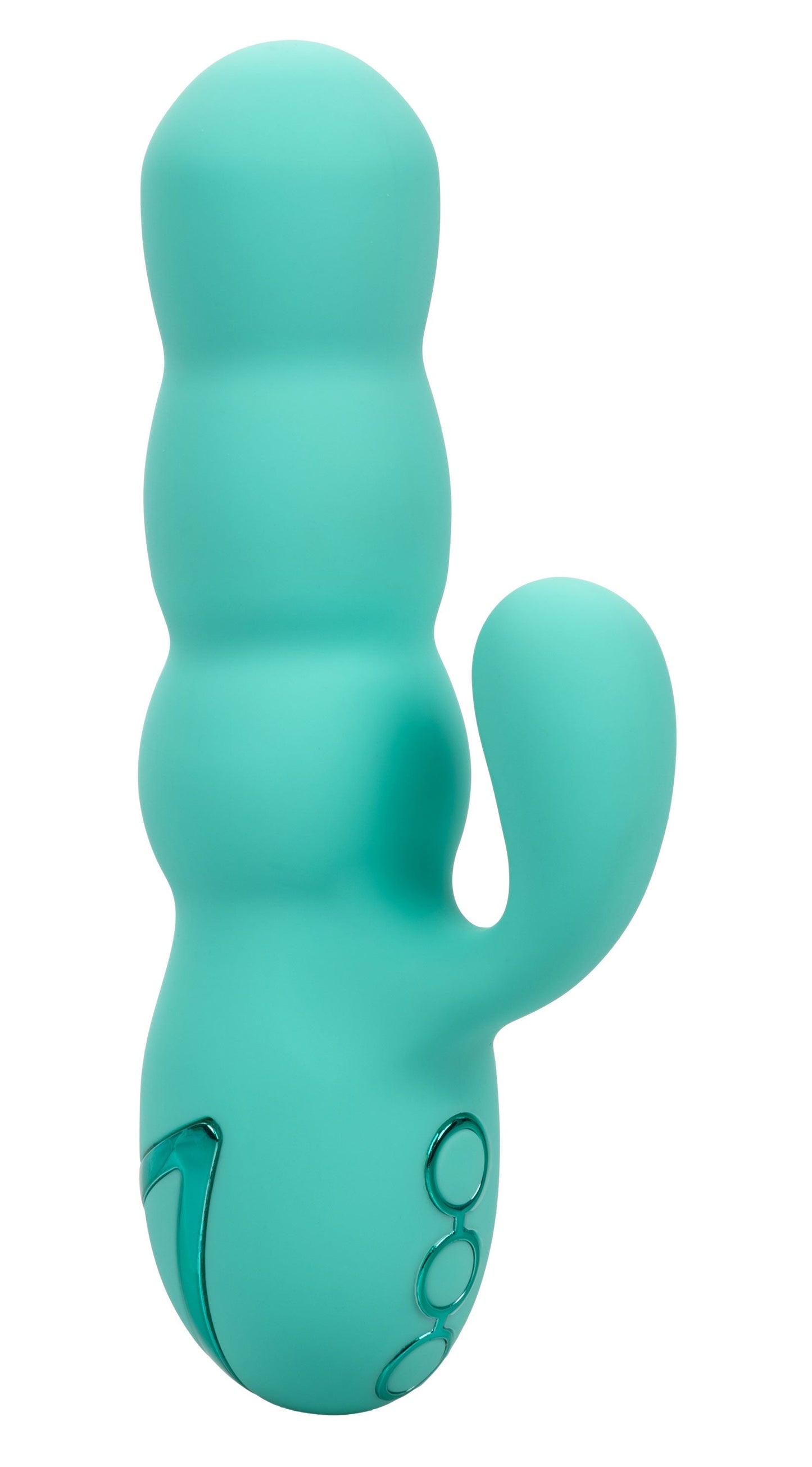 California Dreaming Del Mar Diva Teal Silicone Dual Motor Massager with 10 Vibration Functions =