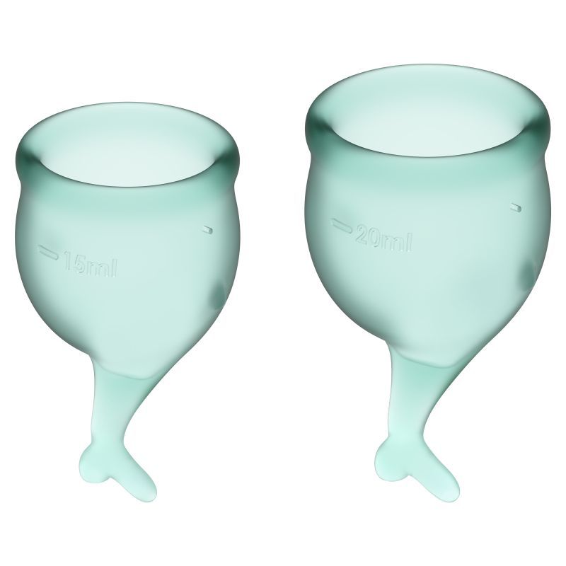 Feel Secure Medical-Grade Silicone Menstrual Cup 2pcs (Dark Green)