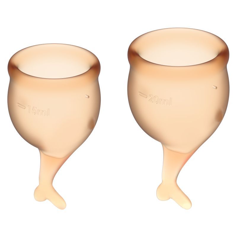 Feel Secure – Medical-Grade Silicone Menstrual Cup Set 2 Pieces (Orange)