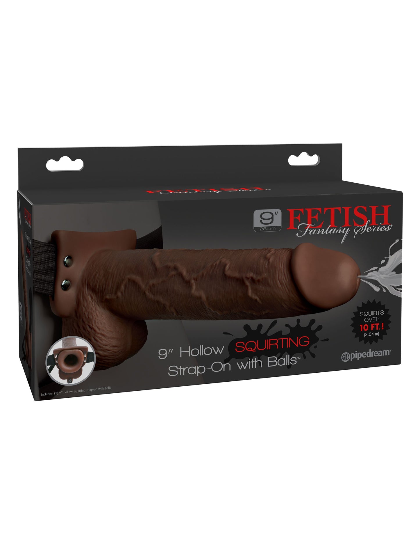 Fetish Fantasy 9 Inch Hollow Squirting Strap-On with Balls