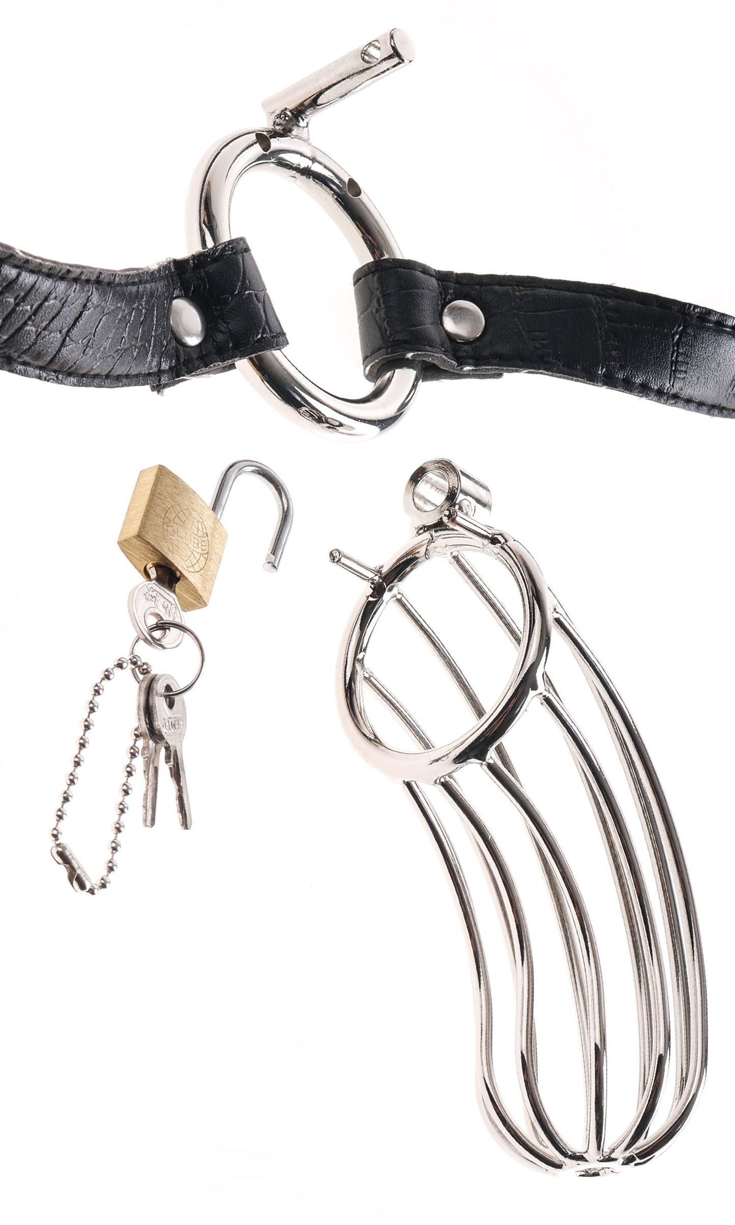 Fetish Fantasy Extreme Prisoner Steel Cock Cage Chastity Device
