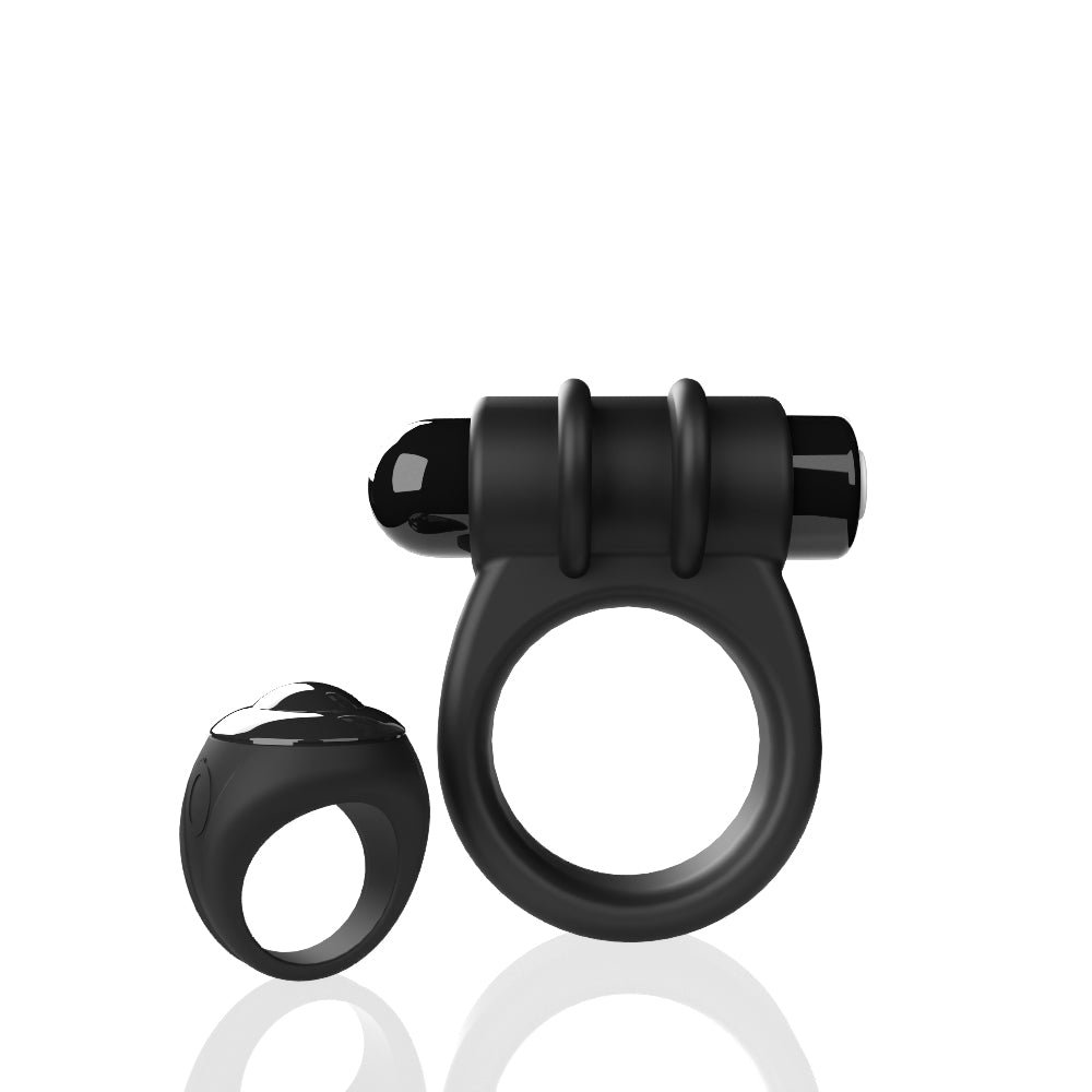Remote Control Switch Vibe (Black) – Waterproof Rechargeable Double-Sided Vibrating Cock Ring