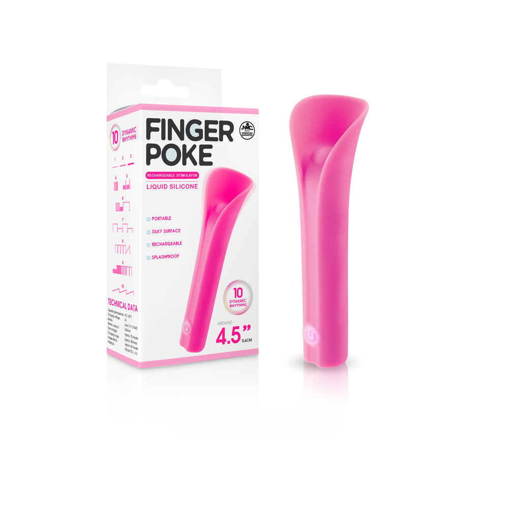 Finger Poke 4.5 Inch Vibrating Stimulator Pink
