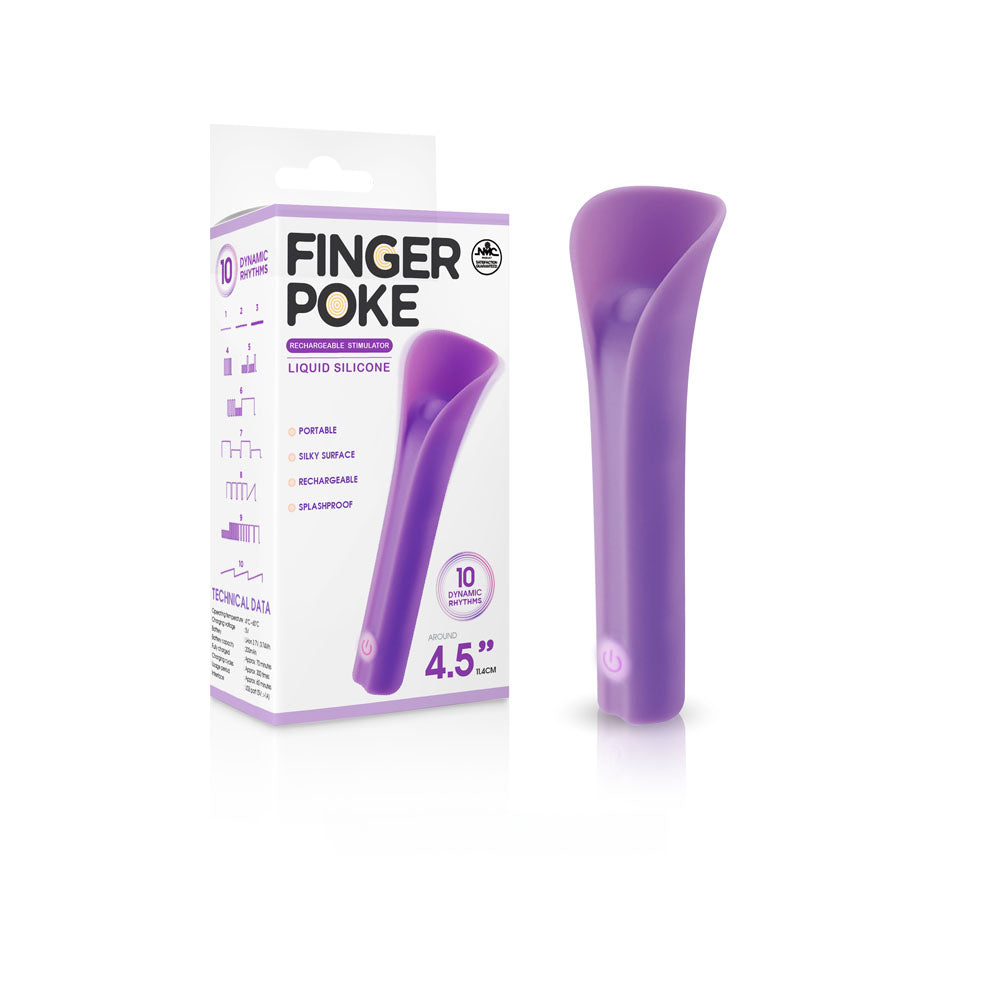 Finger Poke 4.5 Inch Vibrating Stimulator in Purple