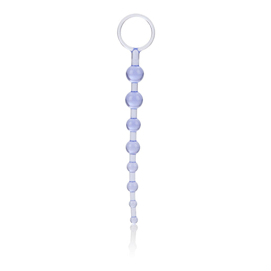 First Time Love Beads Purple Slim Graduated Flexible Anal Beads with EZ Retrieval Ring