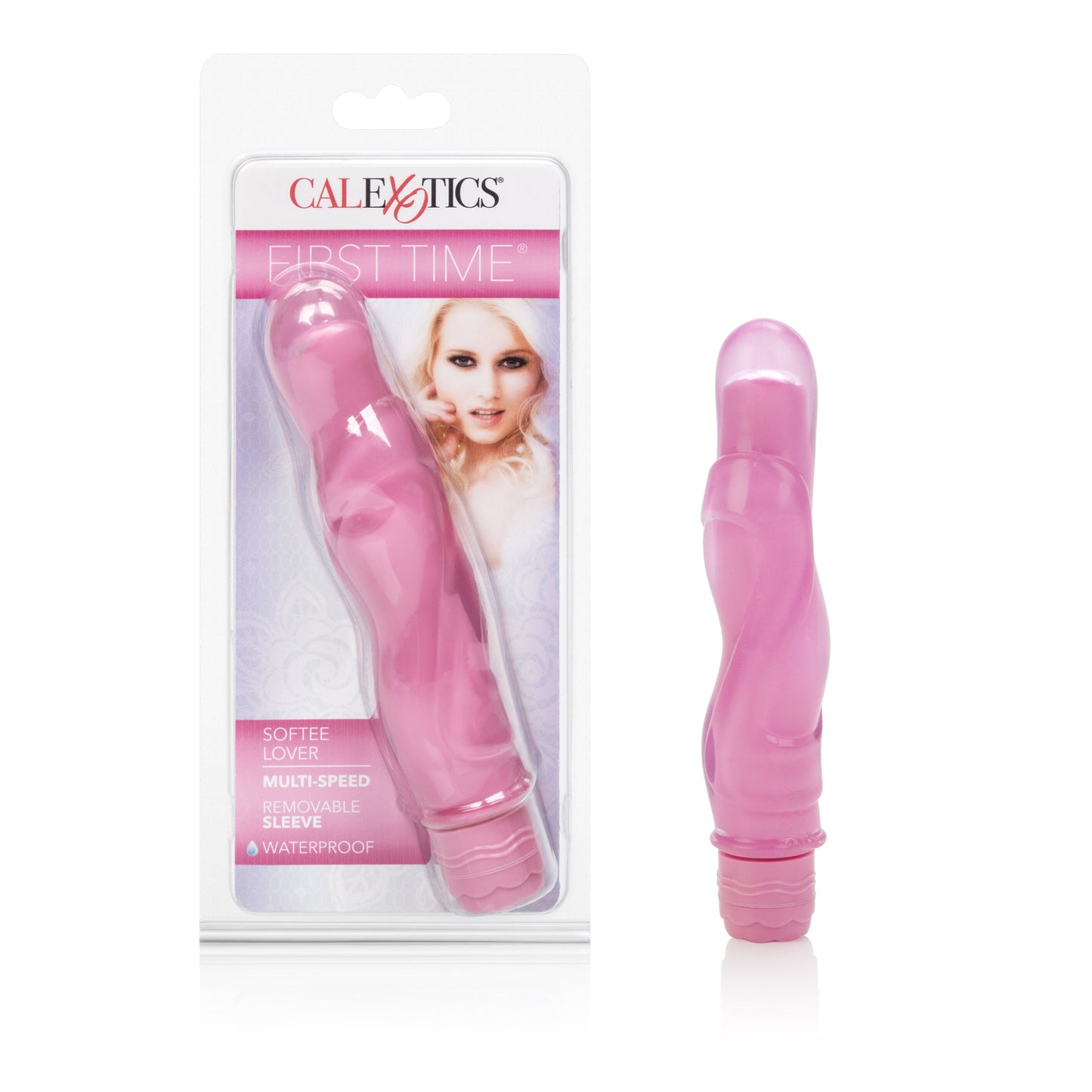 First Time Softee Lover Pink Multi-Speed Vibrator with Removable Soft Sleeve 5 Inch Waterproof Stimulator