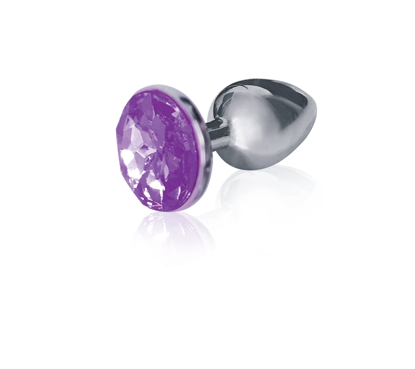 Silver Bejeweled Stainless Steel Starter Butt Plug Violet