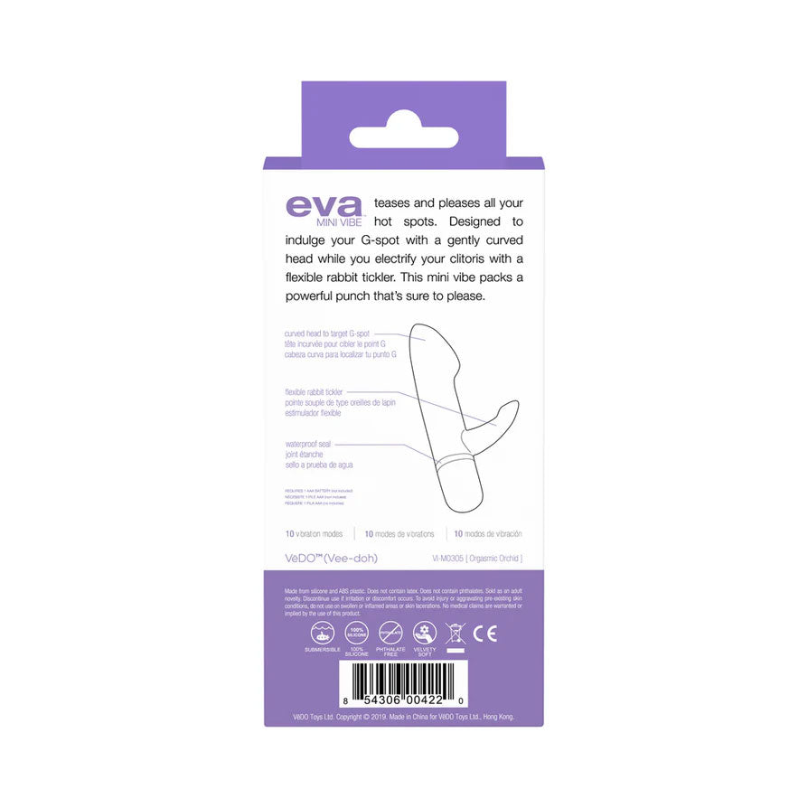 Eva Mini Vibe Pink Rabbit Style G-Spot and Clitoral Vibrator