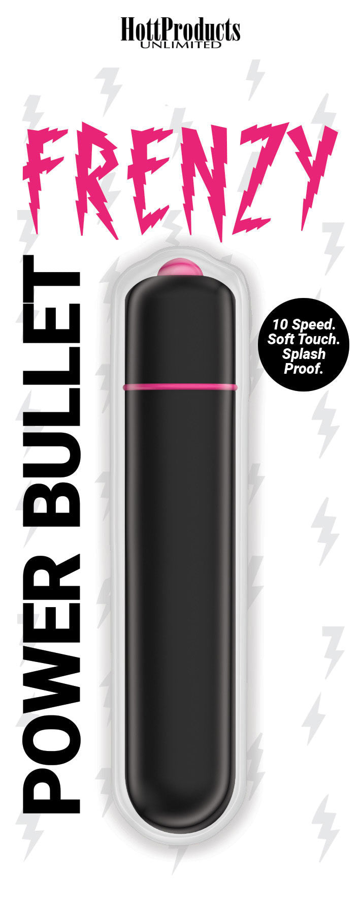 Frenzy Power Bullet Vibrator (Black) – Splash Proof 10 Speed Vibrator
