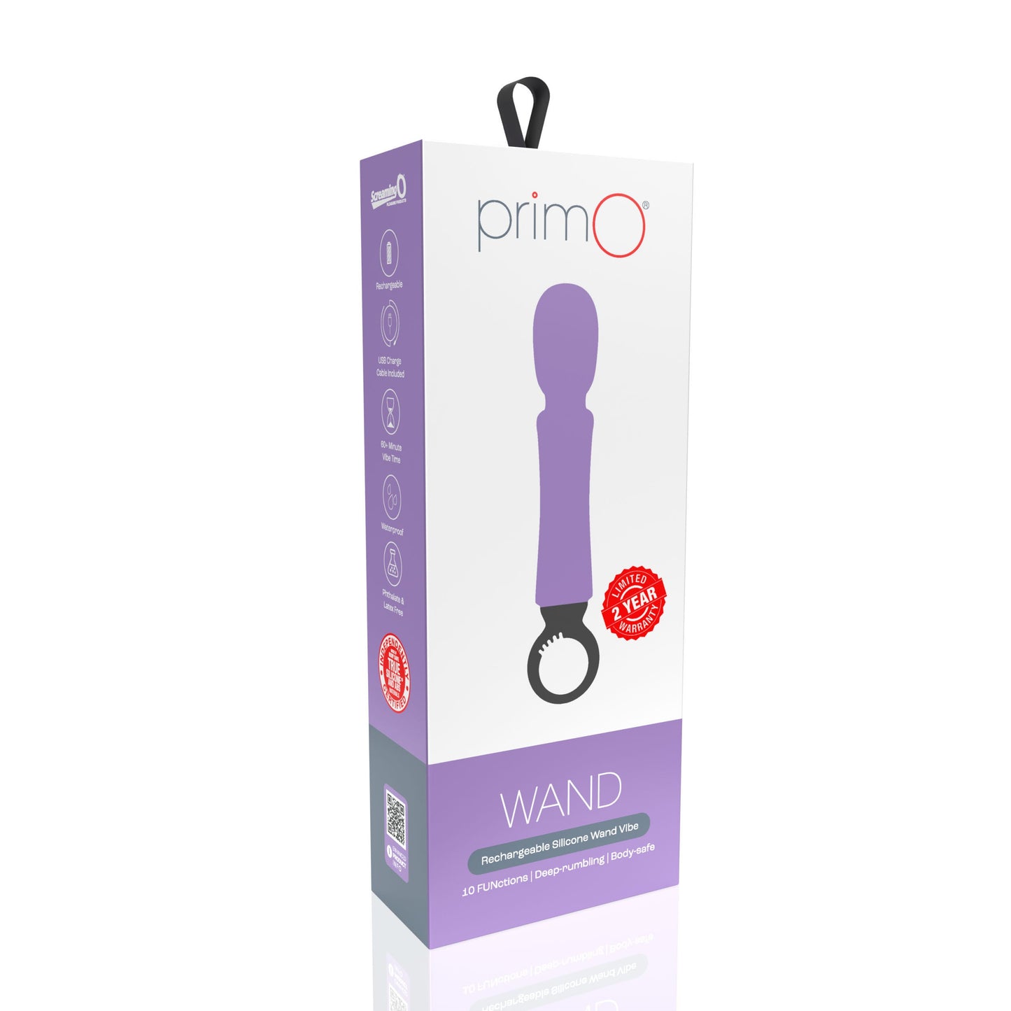 Screaming O PrimO Wand – Rechargeable Portable Wand Vibrator with 5+5 Vibration Functions