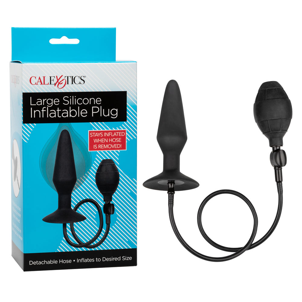 CalExotics Medium Silicone Inflatable Plug – Inflatable Anal Plug with Detachable Hose