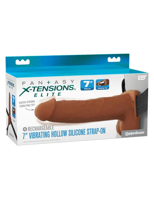 Fantasy X-Tensions Elite (Light) – 7 Inch Vibrating Hollow Silicone Strap-On