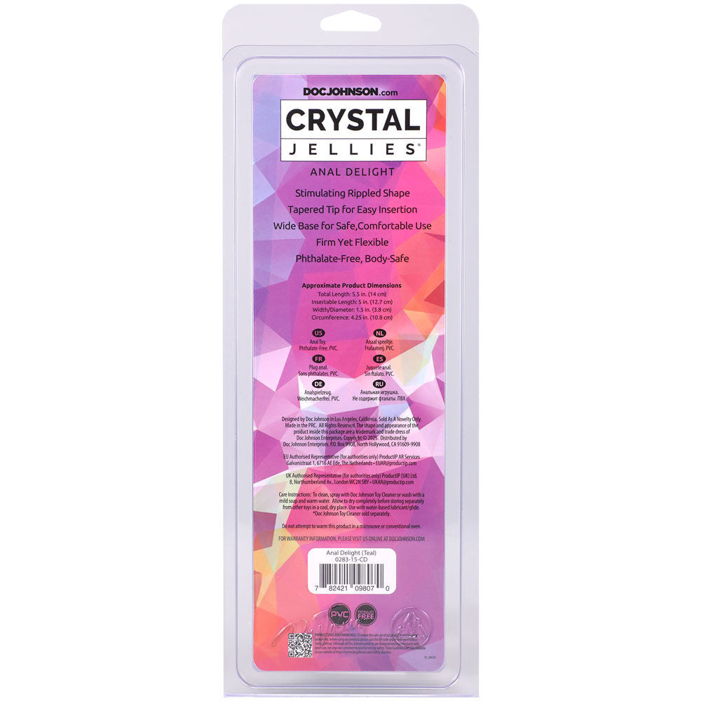 Doc Johnson Crystal Jellies (Teal) – 5 Inch Soft Anal Plug