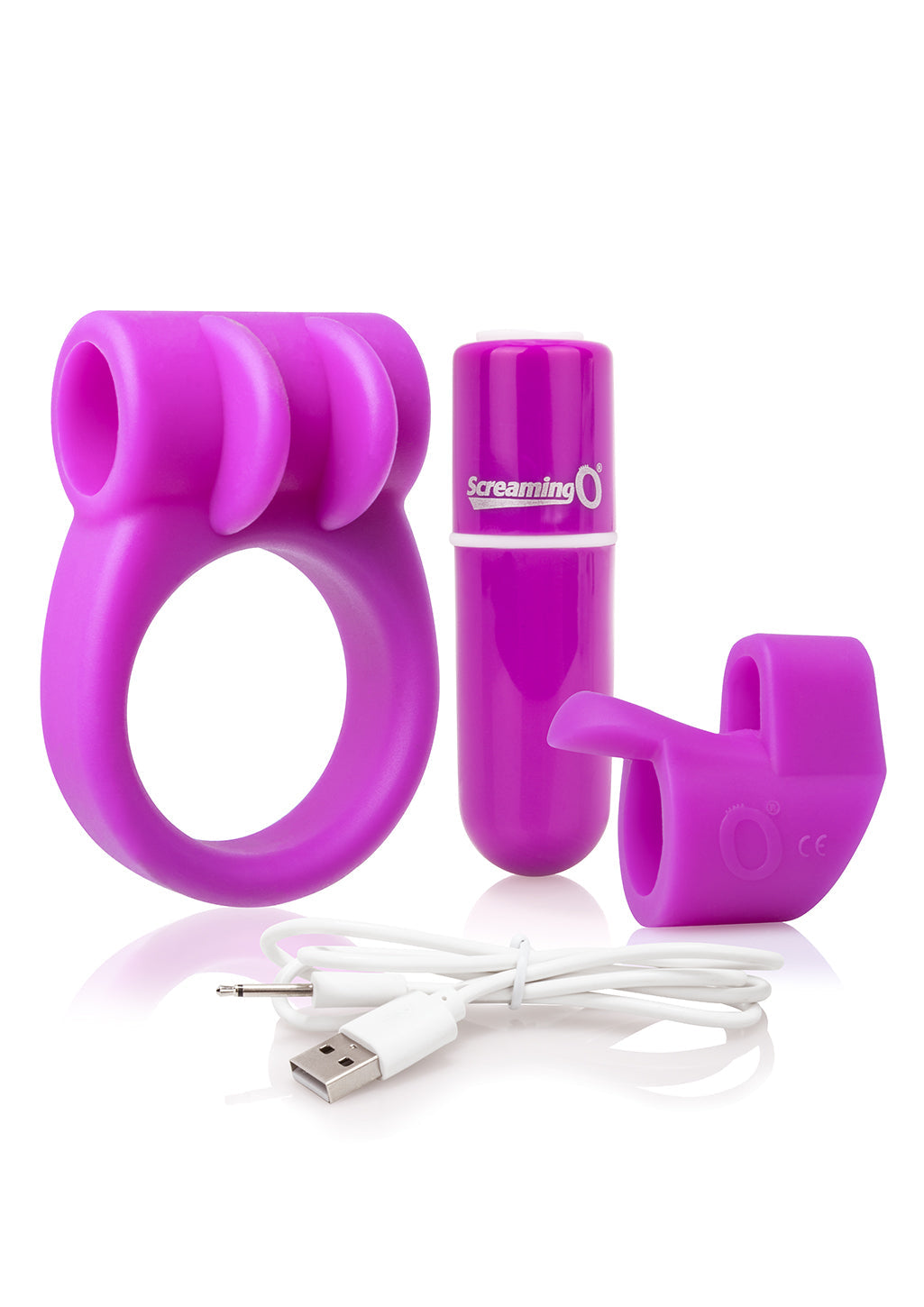 Charged Combo Kit 1 – Body-Safe Silicone Cock Ring and Fingertip Sleeve Kit
