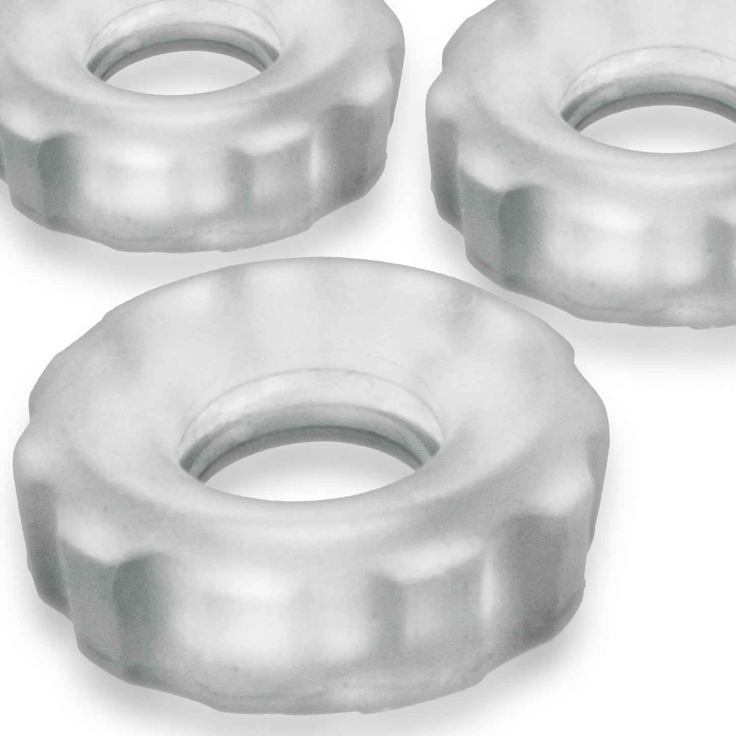 Super Hunkyjunk Three Piece Cockrings Clear Ice