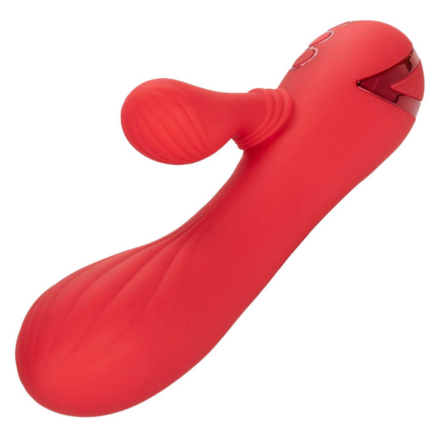 California Dreaming Palisades Passion Red Silicone Heated Massager with Swinging Teaser and Triple Motor Vibrations