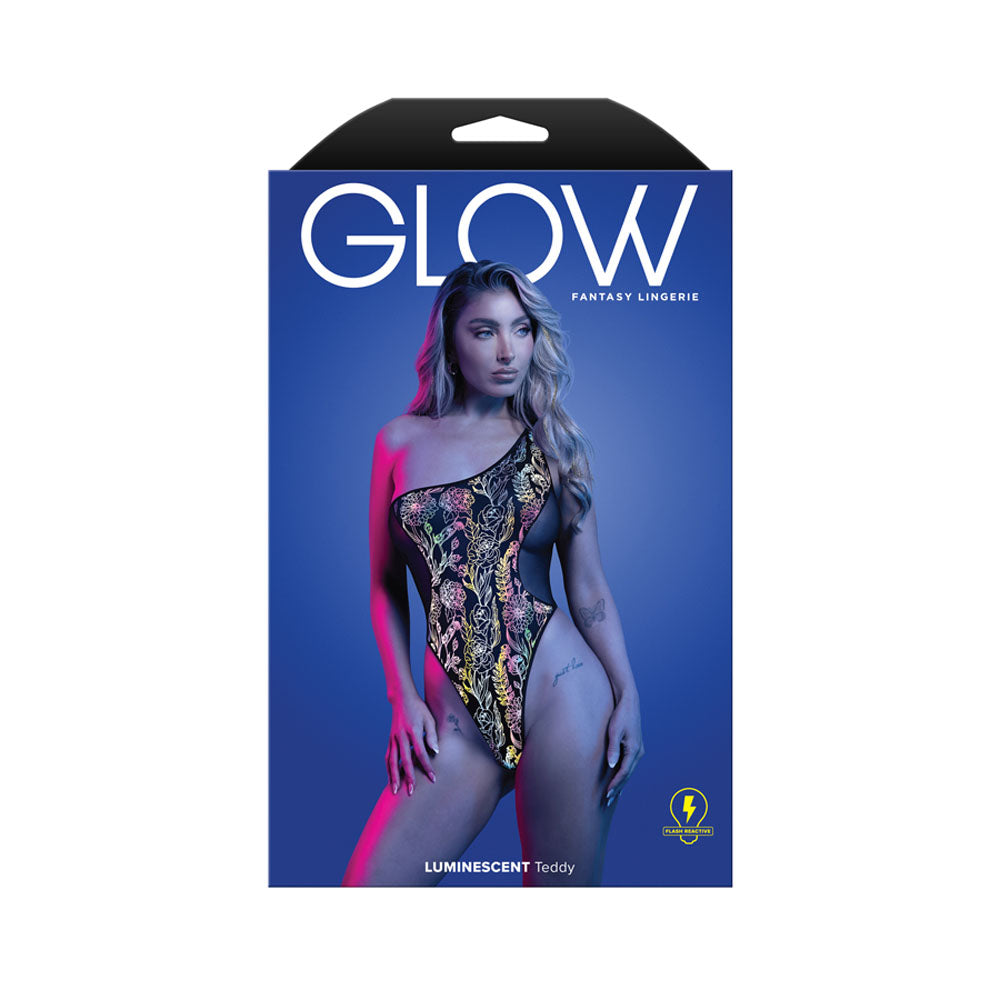 Glow Luminescent Flash (Black) – Reflective One-Shoulder Teddy M/L Size