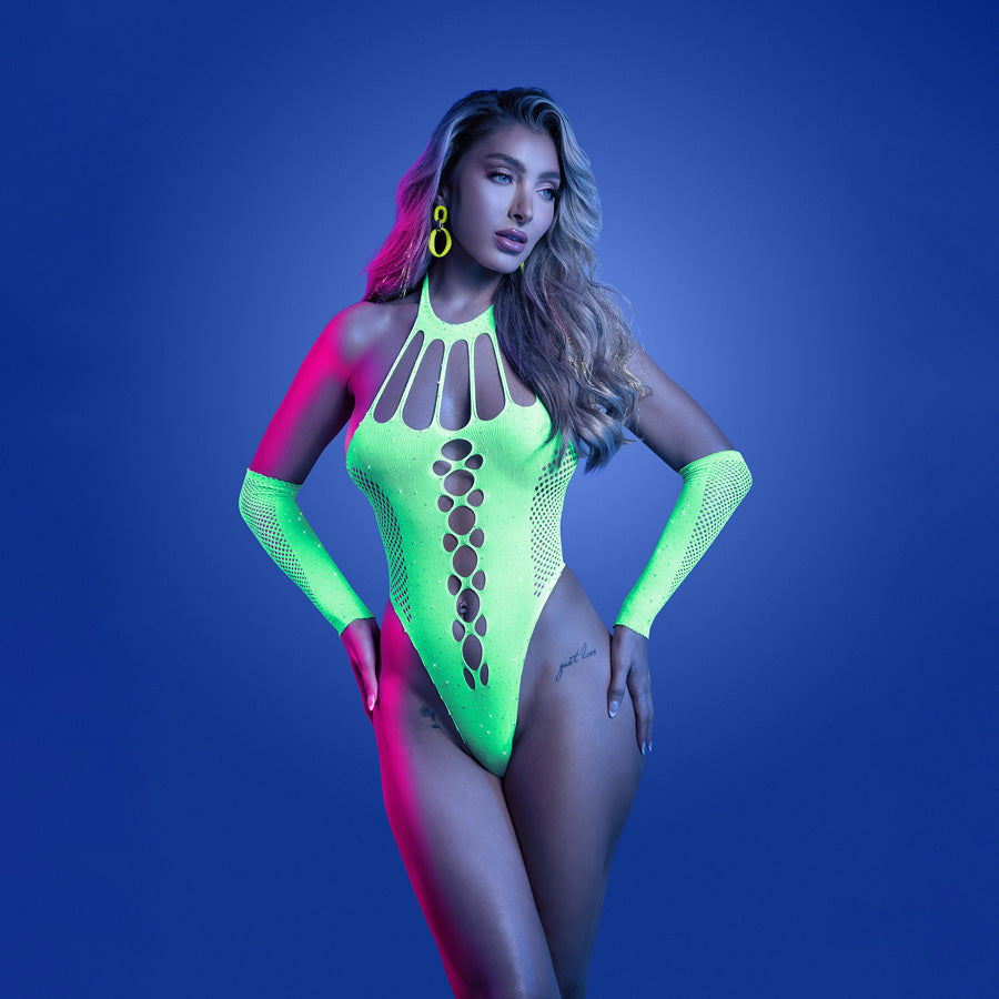 Glow Pressure Point Teddy (Neon Green) – Glow in the Dark Lingerie