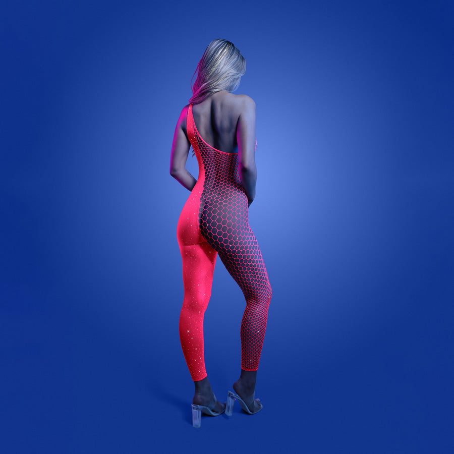 Glow Hyperdrive Bodystocking (Neon Pink) – UV Reactive Bodystocking One Size