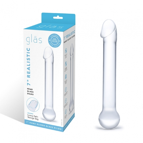 Glas 7 Inch Realistic Head Dildo – Glass Dildo > Glass > Dildos